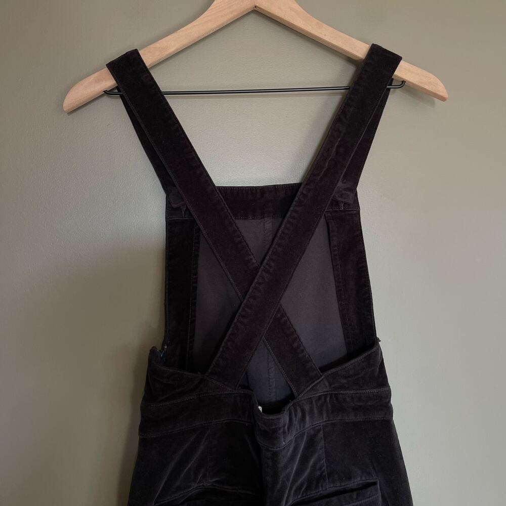 FRAME Le Velveteen Velvet Jumpsuit In Black Wide Leg Overalls Size XS Sexy Chic - Picture 13 of 16
